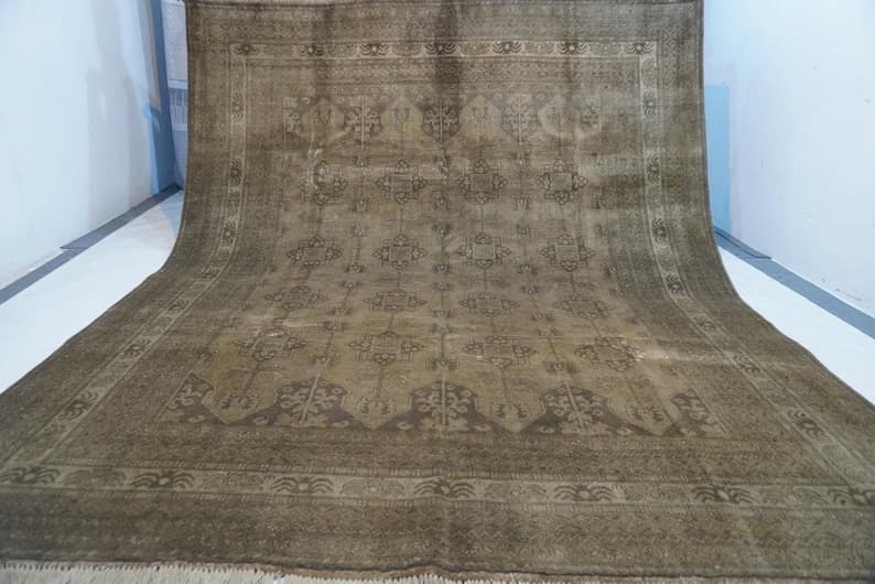 8x10 Terracotta rug/ Afghan Antique Pattern Rug/ Handmade Wool rug/Turkmen Tribal Fine Area Rug Living Room Rug Oriental Bukhara Rug 250x300