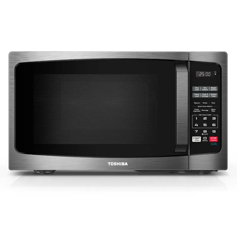 Compact Microwave Oven 0.9 Cu.Ft 900W, Black Stainless Steel, Kitchen Appliance